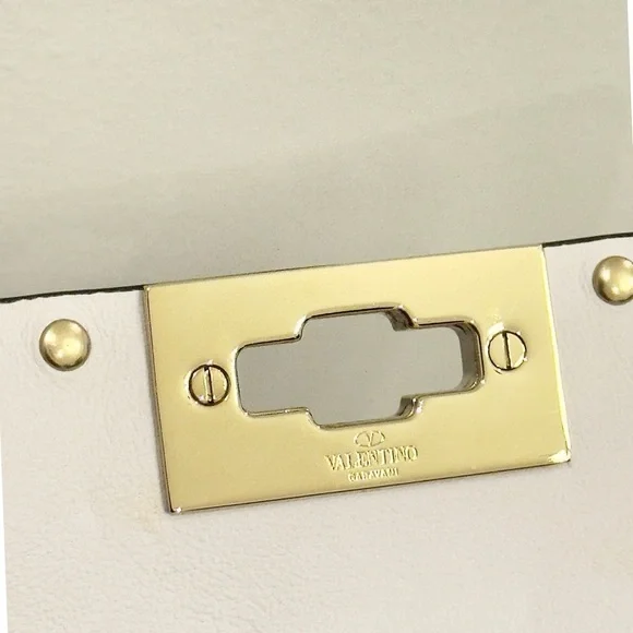 Valentino Garavani Rockstud Spike VLTN  Leather Medium Chain Top Handle Purse - Picture 16 of 16